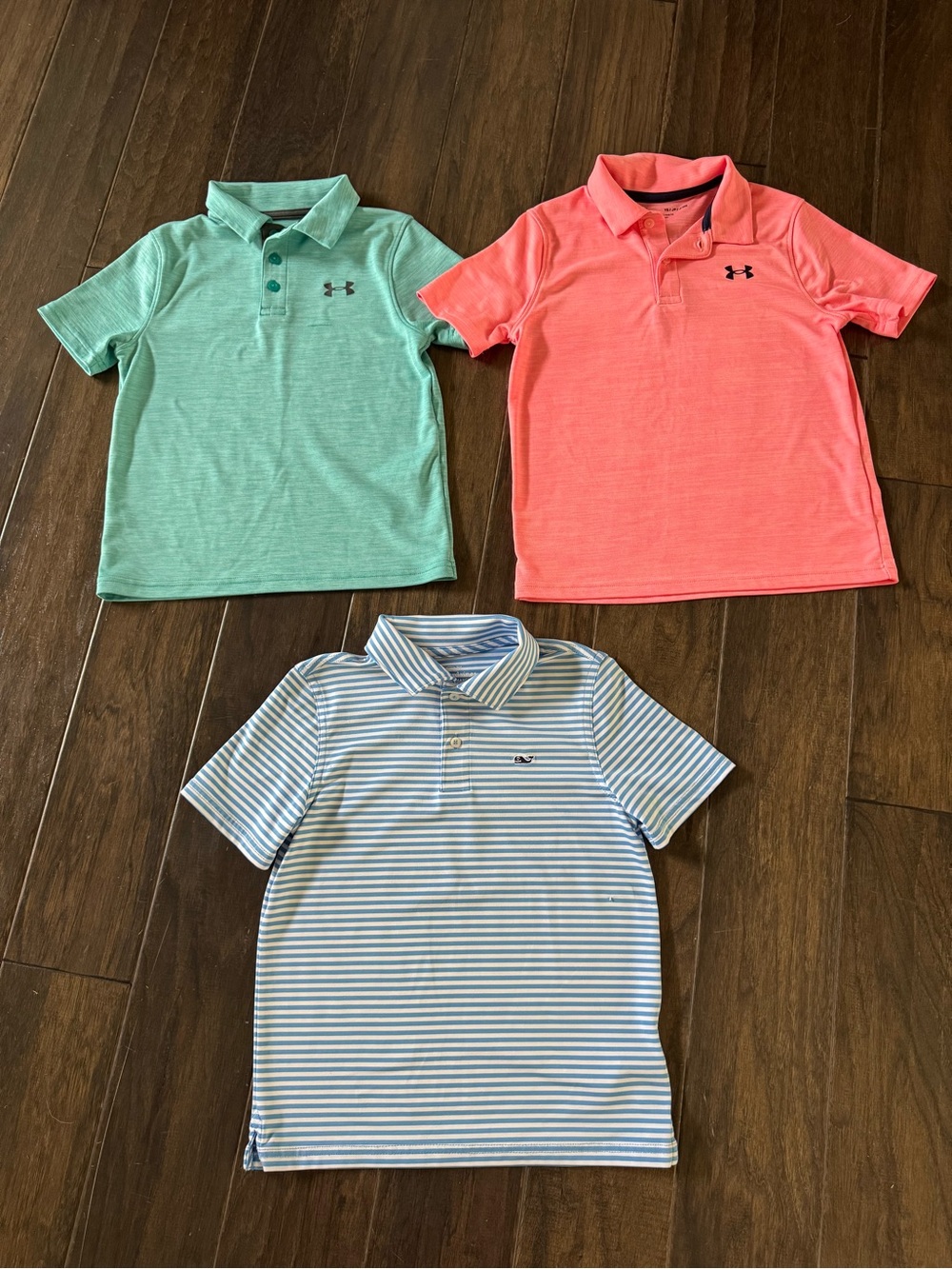 Boys Polo Lot- 2 Under Armour, 1 Vineyard Vines